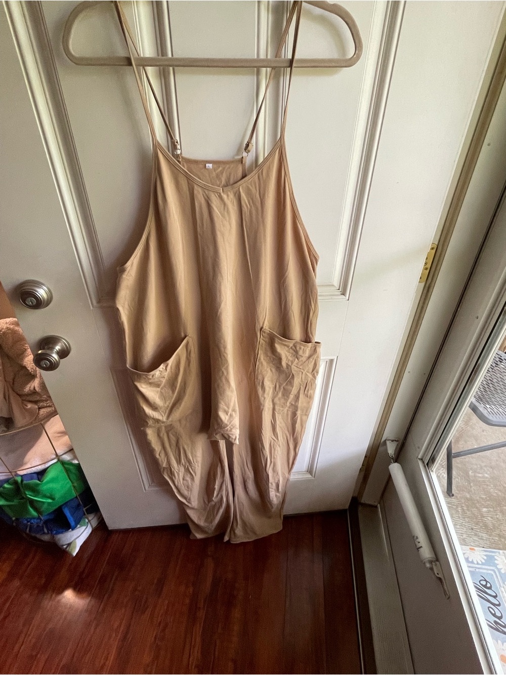 SHEIN Tan Sleeveless Pocket Jumpsuit